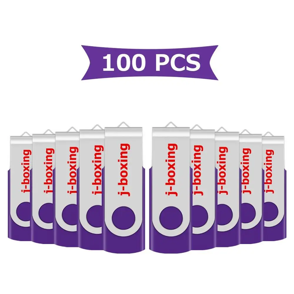 J-boxing Bulk 100 шт. 2 ГБ USB флеш-накопитель металлический Thumb Falsh ручка-накопитель для ПК планшет Macbook Ноутбук складной Memory Stick 10 цветов