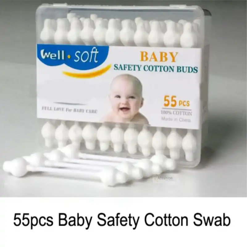 Cotons Tiges Securite Pour Bebe 55 Pieces Batonnets En Forme De Gourde Pour Nettoyer Les Oreilles Du Bebe Aliexpress