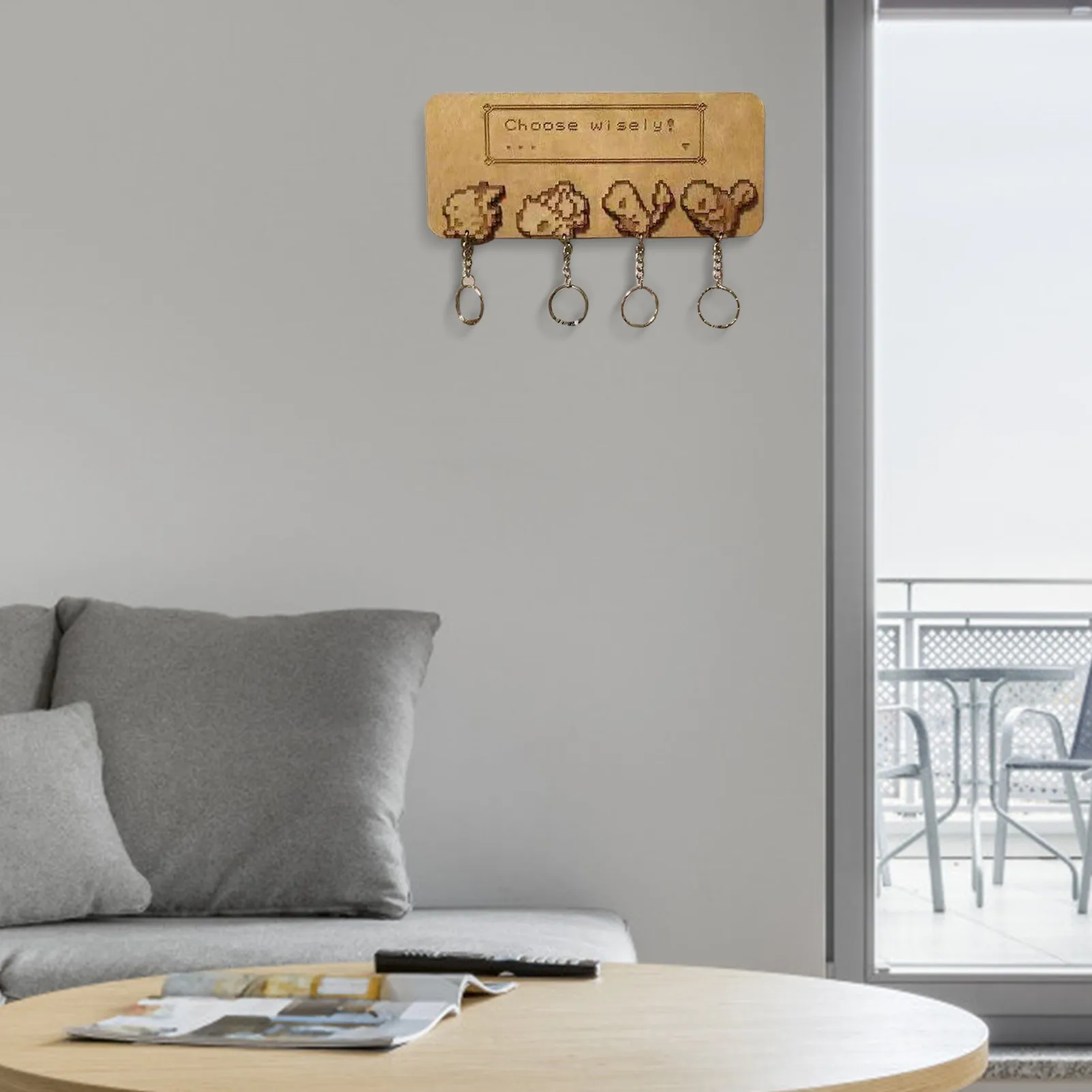 Personalized Wooden Craft Key Rack Family Bamboo Wood Keychain Hanger Wall Door Back Organizer Box Home Decoration