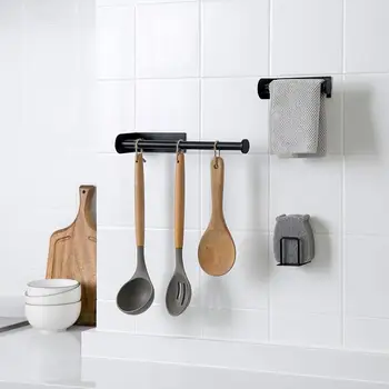 

Kitchen Paper Towel Rack Free Punch Wall Plastic Wrap Storage Rack Bathroom Toilet Tissue Shelf Kitchen Organizer