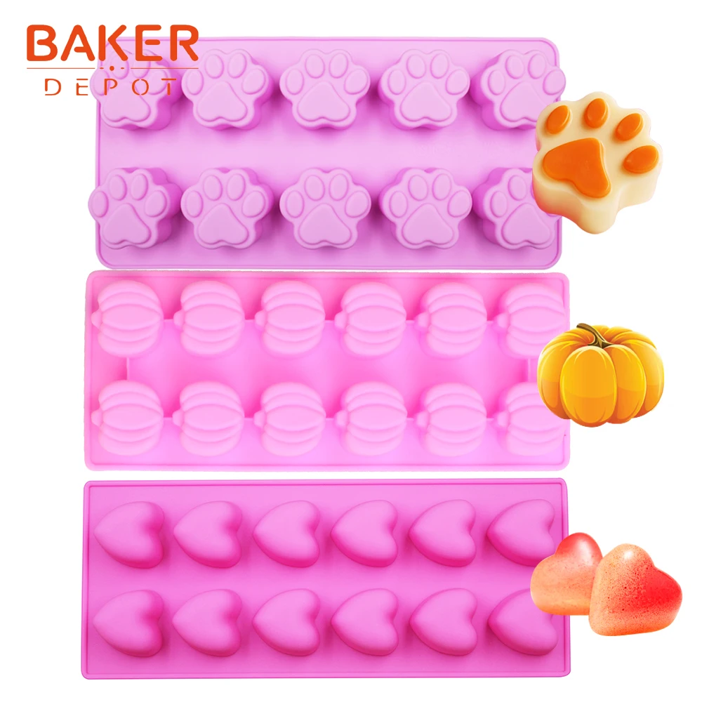 BAKER DEPOT мини клейкая Форма Сердце Силиконовые Шоколадные конфеты Желе Формы лапы печенье торт оборудование для выпечки DIY украшения торта