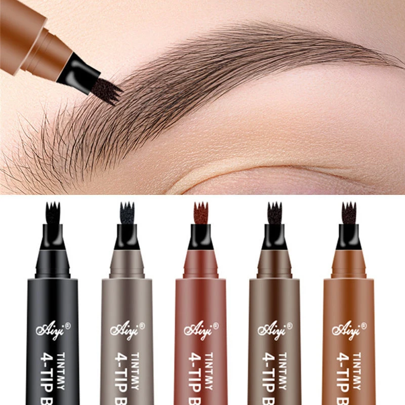4 Fork Waterproof Eyebrow Pencil Women 3D Long Lasting Natural Liquid Eye Brow Pen Tint Tattoo Tip Makeup Tools | Красота и здоровье