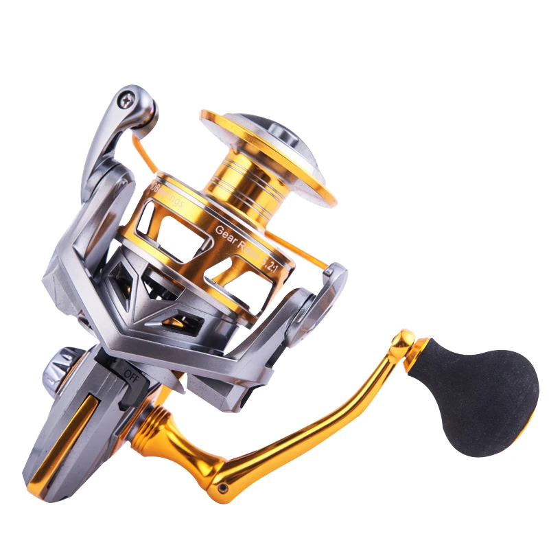  Fishing Reel 2500-6000 Series 5.2:1 Arm Rocker 10BB Spinning Reel Lightweight Rear Drag Spool Fish 