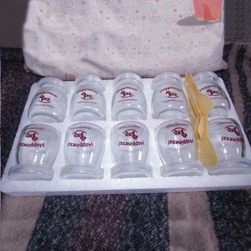 Pudding Glass Yogurt Cup, Big Mouth with Lid, Honey Bottle, Jelly Bird's Nest Bottle, 100ml, 150ml, 200ml,