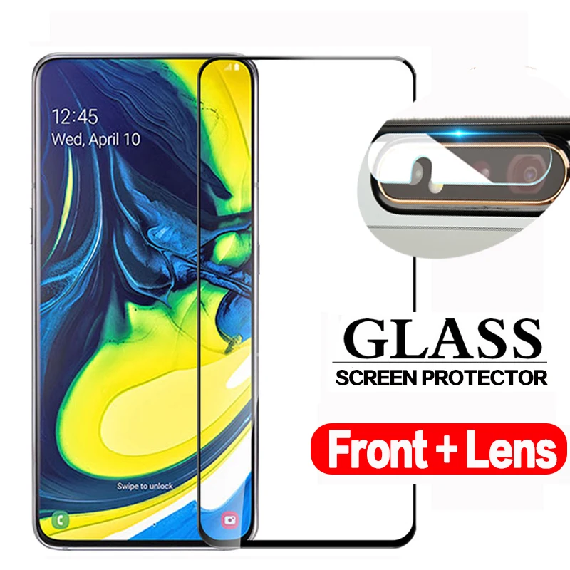 2 в 1 закаленное стекло для samsung galaxy A80 A71 A51 защита объектива камеры samsun A 80 71 51