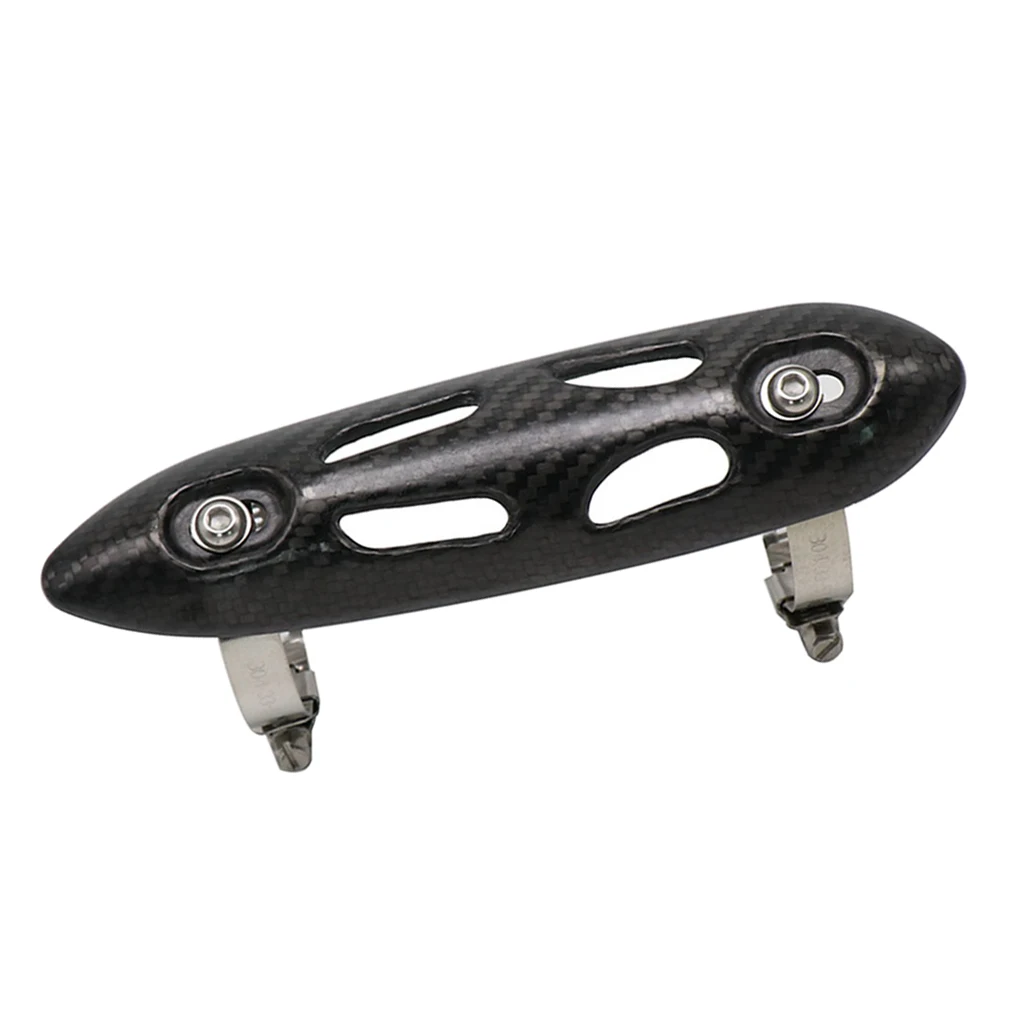 Universal Carbon Fiber Exhaust Heat Shield, Motorbike Exhaust Muffler Silencer Pipe Heat Insulation Cover Guard (Black)