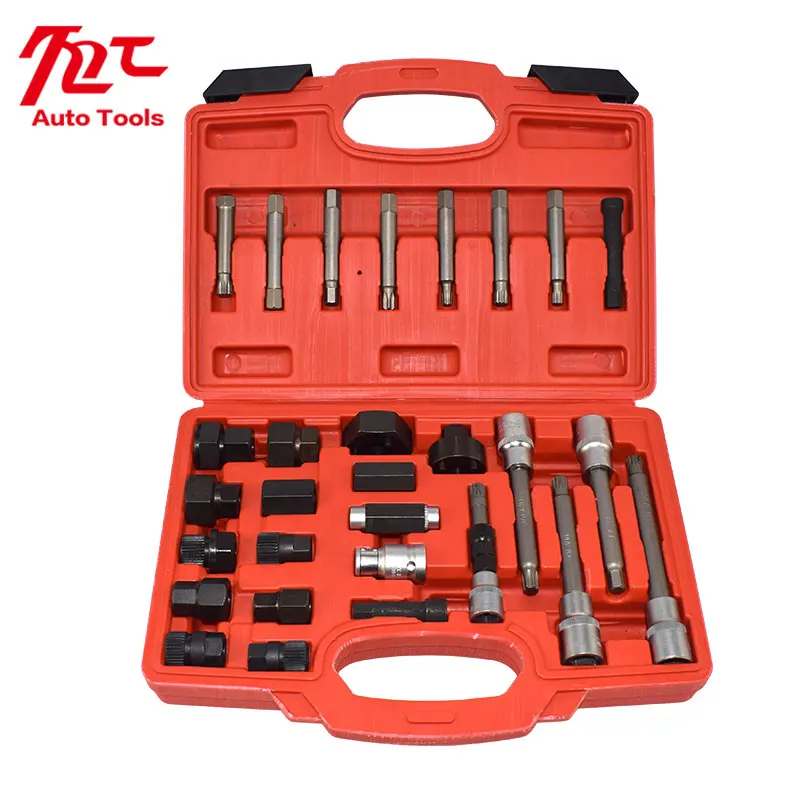 30pcs Alternator Freewheel Pulley Puller Alternators Tool Set Special Socket Set