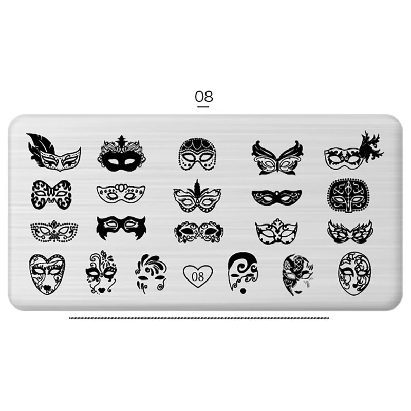 Nail Stamping Plates DIY Nail Stamper Nail Stencil Nail Charm Nail Deco Nail Art Accessoire Nail Designs Nail Art Decorations - Цвет: 08