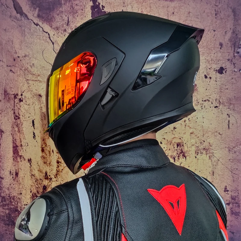 Casco moto Orz per uomo, protezione flip up, integrale, con doppia visiera,  ideale per motocross|Helmets| - AliExpress