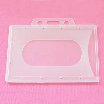 

10pcs Portable Anti Lost School Supplies Card Holder Fashionable Translucent Office Identity Badge Protective Cover Students