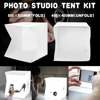 

Portable Folding Light Box Photography Studio Softbox LED Light Soft Box Tent Kit for Phone Camera Photo Background