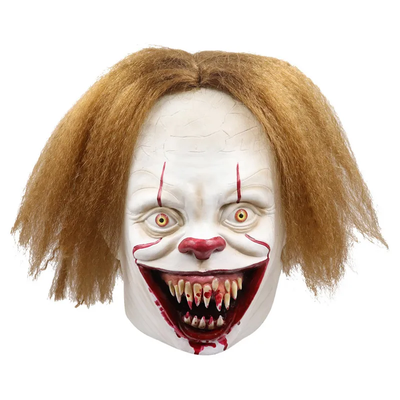 Stephen King's It 2 Three Styles Mask Pennywise Clown Masks Halloween Cosplay Costume Props Scary Mask and Hair Latex Mask Adult - Цвет: Mask 1