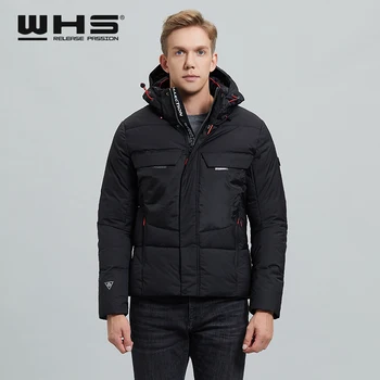 

WHS Men Color Matching Fashion Men's Outdoor Mountaineering Cotton Down Warm Coat Top windbreaker Thickened