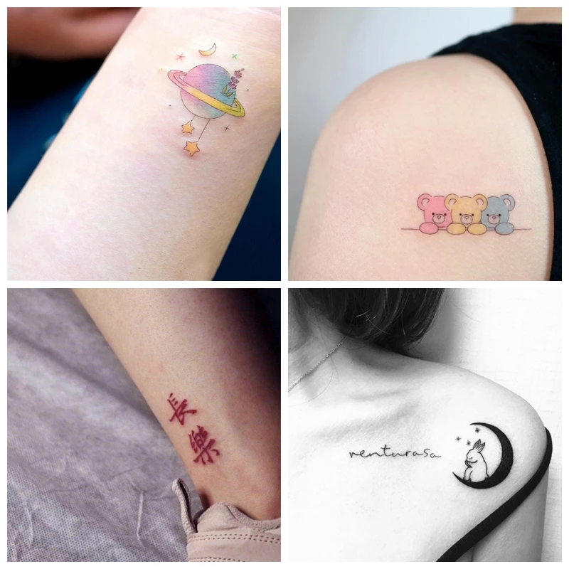 一時的な自己粘着性のタトゥー 4枚 かわいい 漫画 クマ 月 ボディアート 日本 女性 子供向け 消えるタトゥー Aliexpress 一時的な自己粘着性のタトゥー 4枚 かわいい 漫画 クマ 月 ボディアート 日本 女性 子供向け 消えるタトゥー Aliexpress