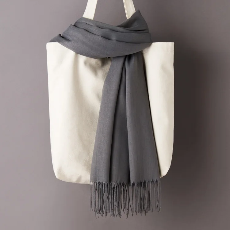 Dark gray Scarf Женские однотонные кашемировые шарфы с кисточками, осень, новые мягкие теплые шарфы для девушек и женщин, тонкий длинный шарф, Женская шаль, мужской шарф - Цвет: Dark gray Scarf