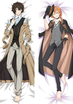 

New Cool Boy Anime Game Stray Dogs Pillow Covers Dakimakura Case 3D Double-sided Bedding Hugging Body Pillowcase 03