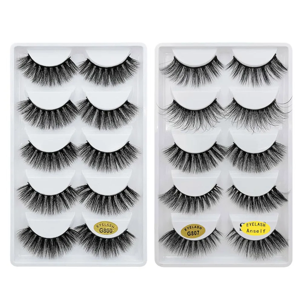 

Anself 10 Pairs False Eyelashes 3D Reusable Handmade Fake Eyelashes Long Thick Curly Eyelashes Extension with Lashes Applicator