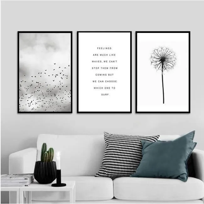 

Manufacturers Decorative Painting Frame Painting Triple Literature And Art Dandelion AliExpress Amazon Wish Painting Core Foreig