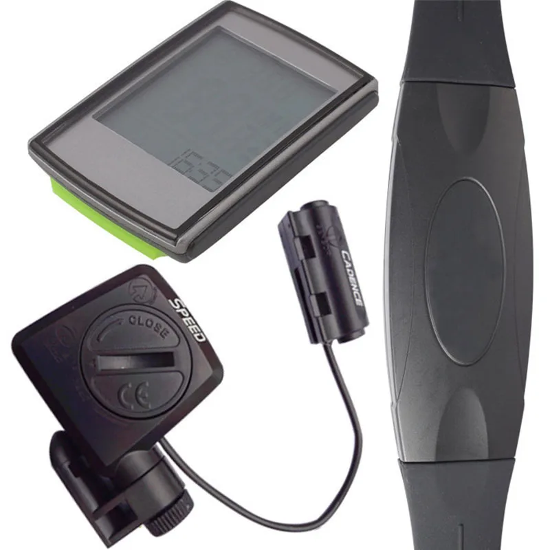 15 Wireless Bicycle Computer Bike Odometer Speedometer LCD Display 3 in 1 Cycling Computer Speed Cadence Heart Rate Monitor Sensor