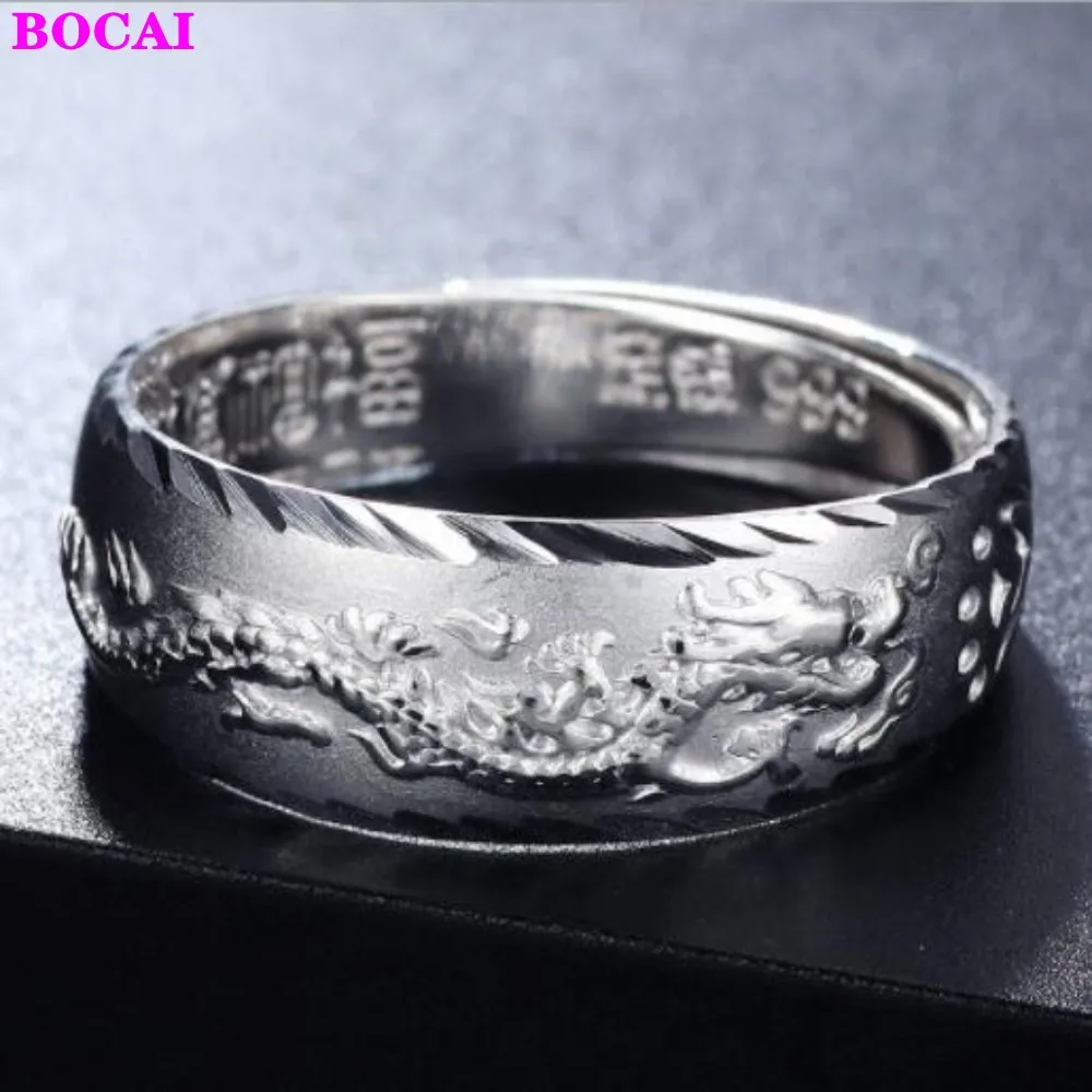 BOCAI S999 Sterling Silver Rings for Men Women Christmas New