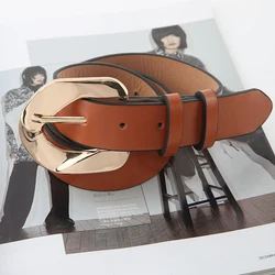 New Metal Pin Buckle Waist Straps Well-design Lady Dress Trouser Decorative Waistband Fashion PU Leather Women Thin Belt