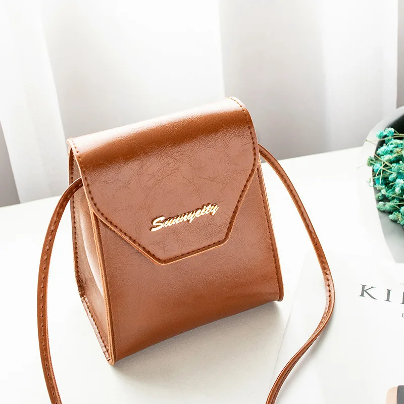 

Oil Wax Leather Women's Shoulder Bag Phone Package 2018 Autumn And Winter Korean-style New Products Shoulder Bag Cover Type Lett