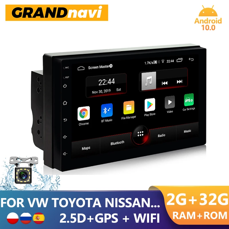 GRANDnavi 2din Android GPS Car Radio 2.5D Touch Screen Car Multimedia Player Navigation Autoradio 2Din For Toyota Nissan Hyundai alpine car audio