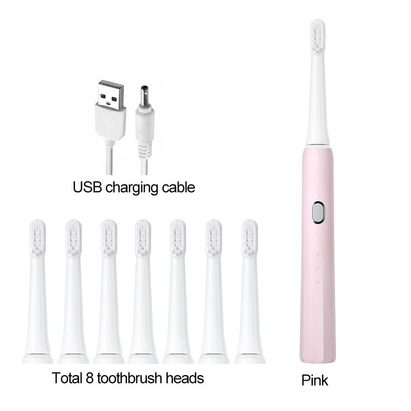 thumbnail image 1 of Nuevo cepillo de dientes sónico para adultos, cepillo de dientes eléctrico recargable, 4 cabezales de cepillo de dientes eléctrico de 8 piezas, cepillos de dientes dentales con ondas acústicas, 1 of 5