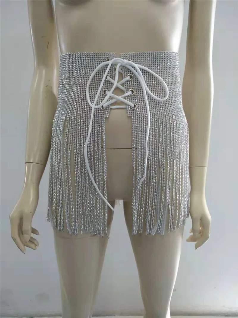 Европейский и американский большой бренд сексуальный супер флэш-режущий ремень юбка женская ночной клуб одежда Алмазная юбка со стразами Женская