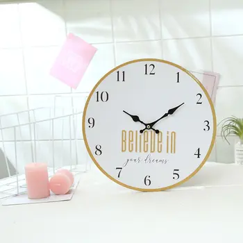 

12 inch European and American letters living room wall clock Home decoration clock Frameless electronic clock