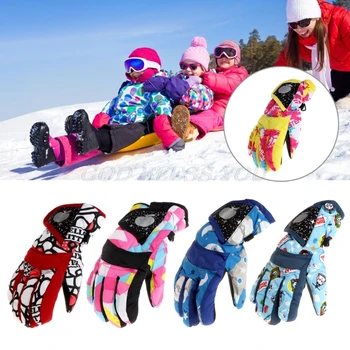 

Skis Gloves Winter Kids Children Windproof Waterproof Snowboard Riding Accessory