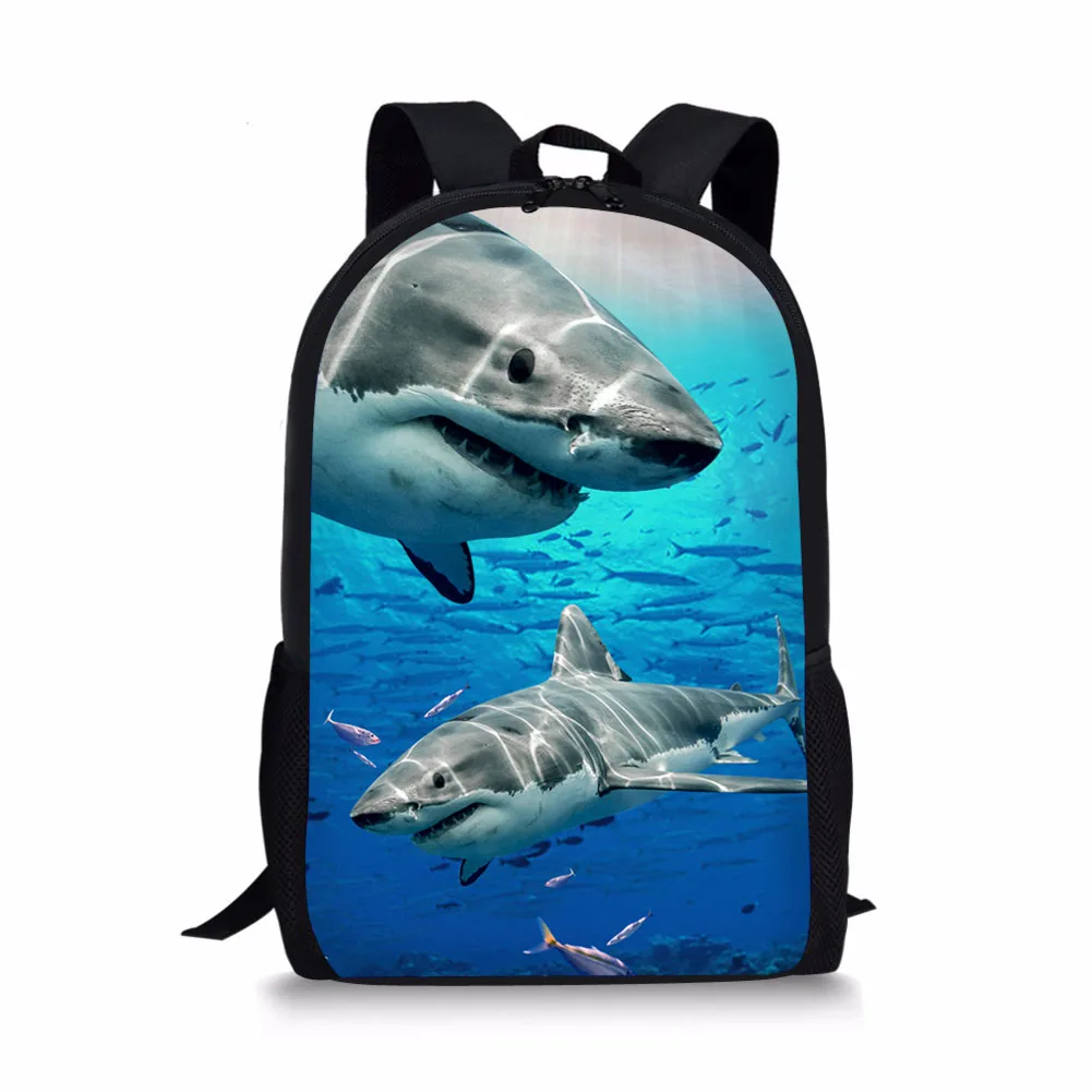 As Picture THIKIN Great White Shark 3D печать школьные рюкзаки для мальчиков книга сумки ранец детские школьные сумки Mochila пользовательские детские школьные - Цвет: As Picture