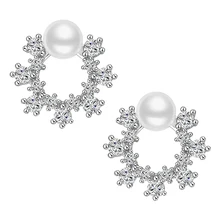 Baiduqiandu сверкающий фианит Фианит, циркон, Кристалл Гирлянда, серьги со шпилькой, для Для женщин Подарки для девочек