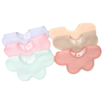 

Baby Bib Baby Cotton Sun Flower Solid Color Round Bib Waterproof 360 Degree Rotating Saliva Towel / Bib