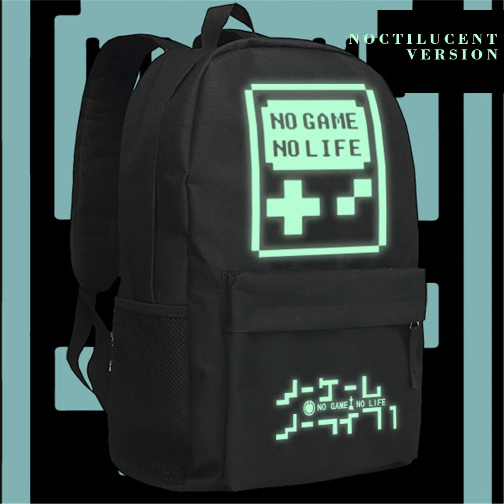Рюкзак No Game No Life из японского аниме Mochila черный рюкзак для подростков школьная сумка