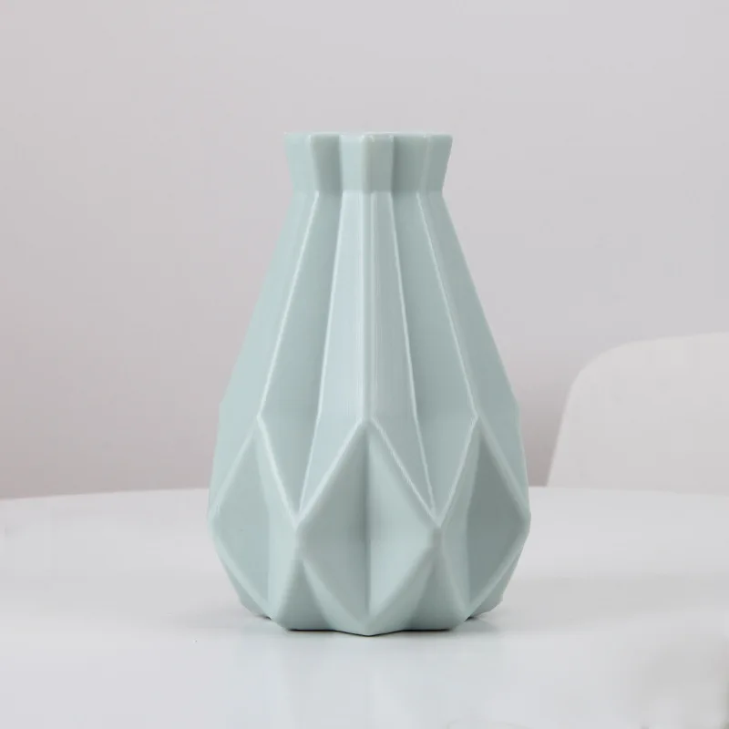 Оригами пластиковая ваза белая имитация керамического цветочного горшка Цветочная корзина Цветочная ваза для украшения интерьера скандинавские украшения - Цвет: 3505Green