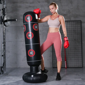 

Inflatable Boxing Punching Bag Stand Training Pressure Relief Exercise Water Base Punching Standing Sandbag Gym Body Building