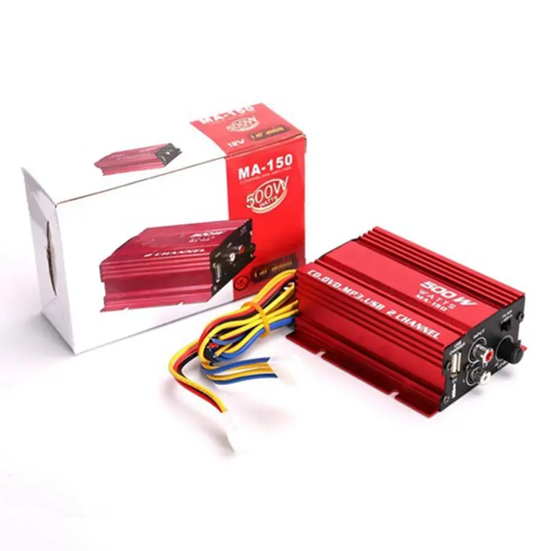 Mini Hi-Fi 18W 2 Channel Stereo Audio Amplifier For Car Auto Motorcycle HOT