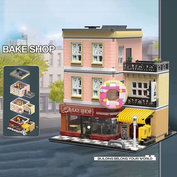 

2020 new MOC the bake shop city street view series 2919pcs building blocks model bricks education kids best gift toys for friend