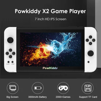 

Powkiddy X2 7 inch IPS Handheld Game Console 2000 Games Dual Joystick 11 Simulator Games Portable Gamepad HDMI Output