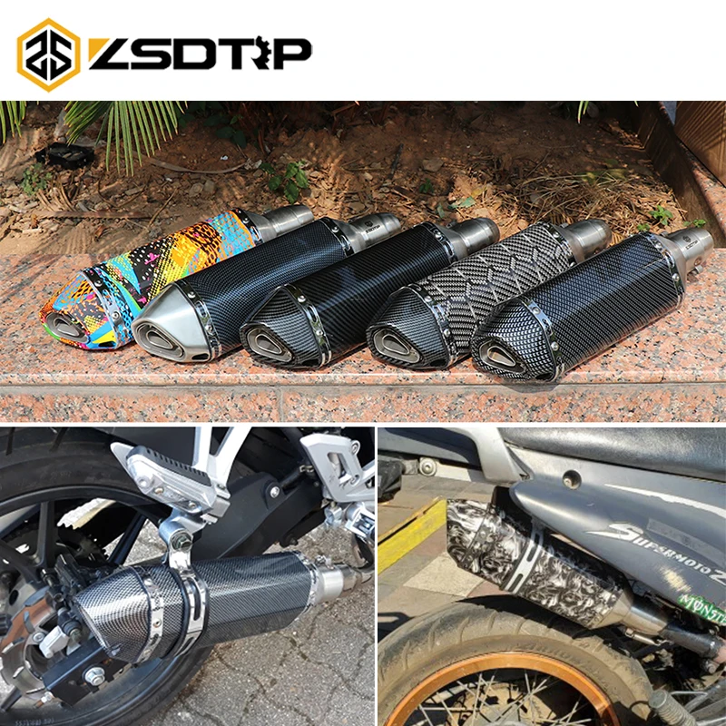 ZSDTRP 36-51 мм Универсальный мотоцикл Akrapovic глушитель Escape slip on Pipe Fit мотоцикл Скутер ATV Dirt Bike Мопед