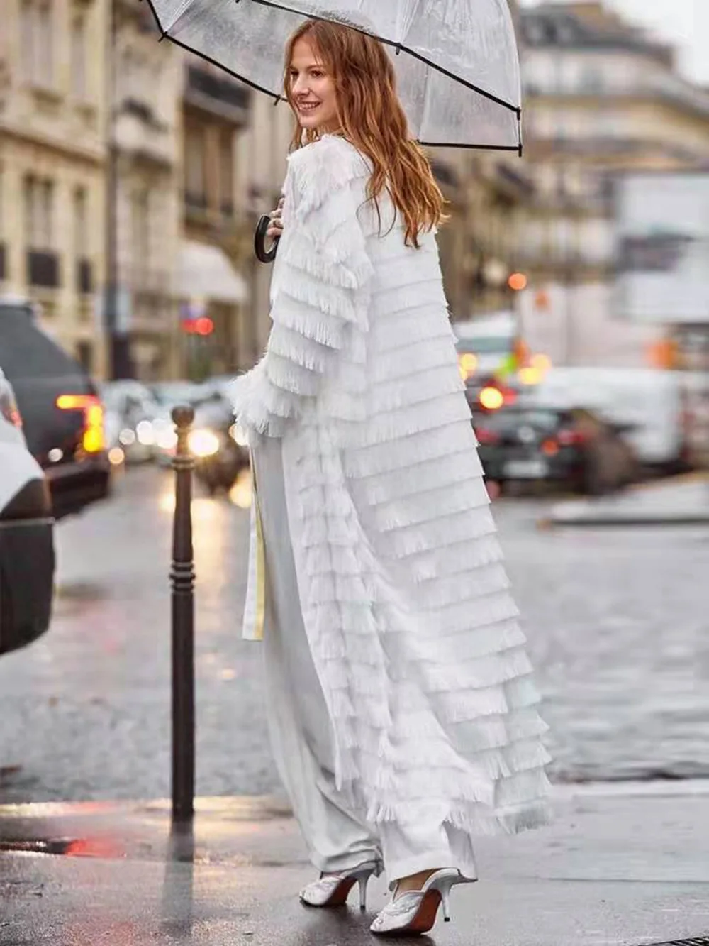 Длинная белая кружевная блузка с кисточками Кимоно с длинными рукавами, кардиган Mujer, тонкое теплое длинное пальто, женские платья, рубашки, блузки, осень