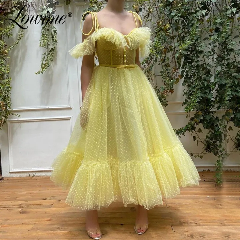 yellow ankle length dress