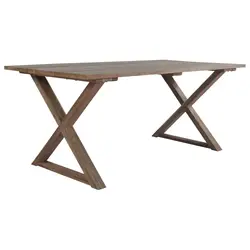 Обеденный стол твердый Восстановленный тик 180x90x76 см x-рама стол Досуг набор для балкона сад патио столы Открытый прочный стиль