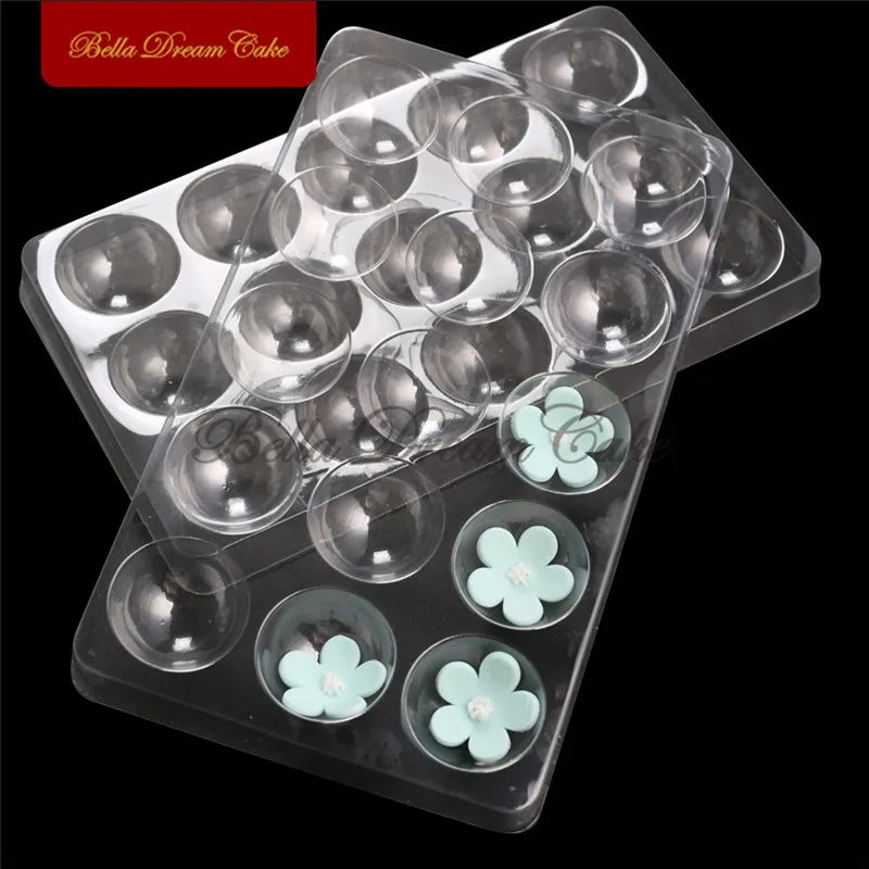 15 holes Cake Fondant Sugar Flower Drying Rack Petal Shaping Tray Transparent Plastic Mould Cake Decorating Tools 2pcs/set