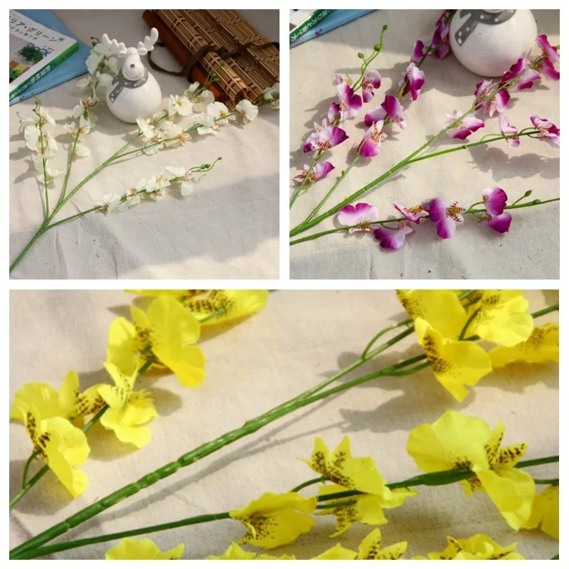 7 unids/lote Искусственные цветы decorativas baile azul hogar boda Decoration Flor de seda