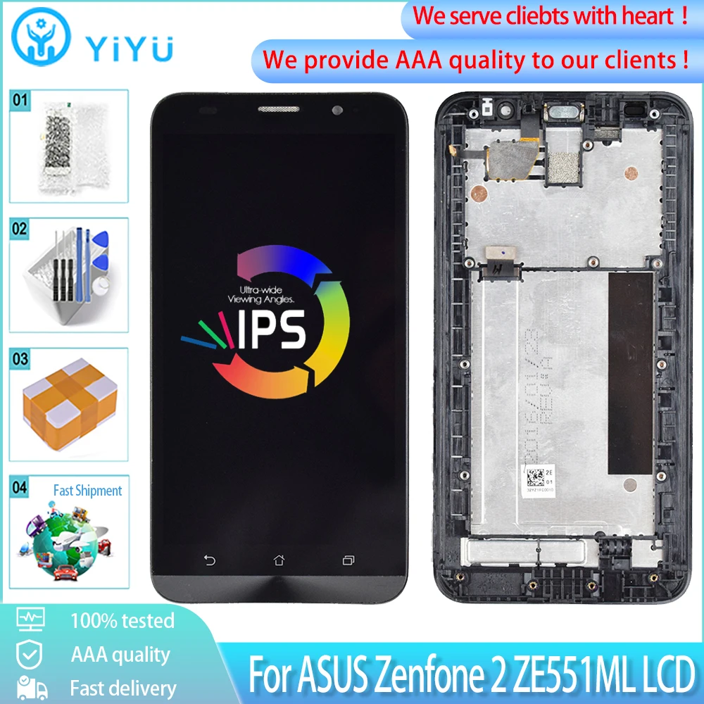 ЖК-дисплей для ASUS Zenfone 2 ZE551ML 5 дюйма качество AAA сенсорный экран дигитайзер замена