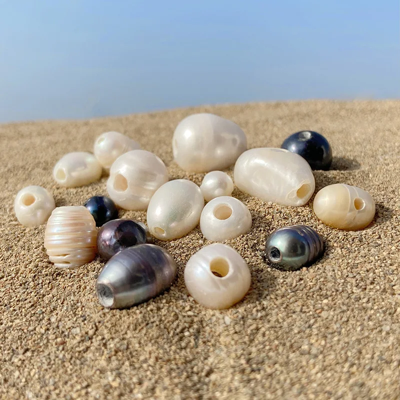 Tanio Naturalne perły Big Hole 6mm-14mm perły słodkowodne luźne perły