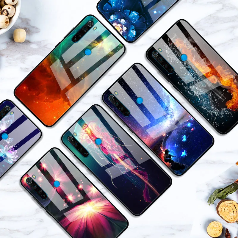 Чехол из закаленного стекла для Xiaomi Redmi Note 8 T, чехол для Xiaomi Redmi Note8T 8 T, мягкий чехол-бампер для Redmi Note 8 T 8 T, Funda