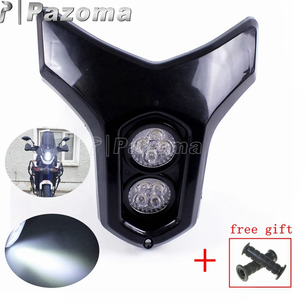 Двойная светодиодная фара для мотоцикла Kawasaki Suzuki Yamaha Ducati 12 В MR16 4 Вт * 2